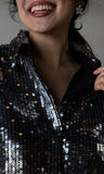 Sequin Button Up Top