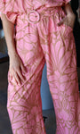 Floral Print Elastic Waist Palazzo Pants
