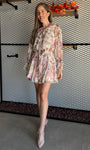 Floral Chiffon Wrap Dress