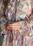 Floral Chiffon Wrap Dress