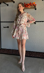 Floral Chiffon Wrap Dress