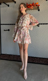 Floral Chiffon Wrap Dress