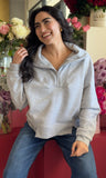 Half Zip Sweatshirt With Funnel Neck