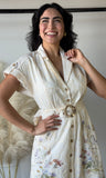 Flower Print Embroided Dress