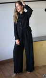 Black Rhinestone Detail Pants