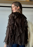 Layered Ruffle Chiffon Blouse