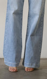 High Rise Double Button Wide Jeans
