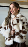 Faux Fur Cow Print Short Jacket