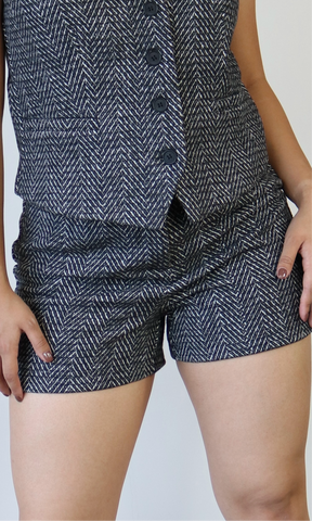 Herringbone Tweed Tailored Short