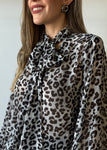 Grey Animal Print Blouse