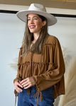 Chiffon Boho Ruffle Blouse