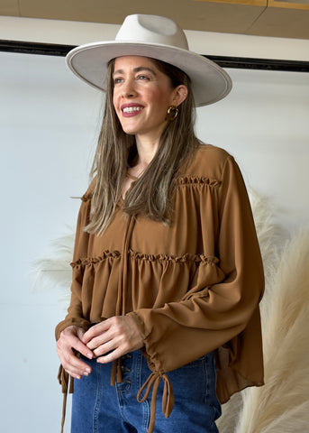 Chiffon Boho Ruffle Blouse