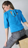Mock Neck Tie Back Sweater