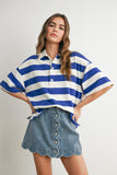Striped Oversized Polo Shirt